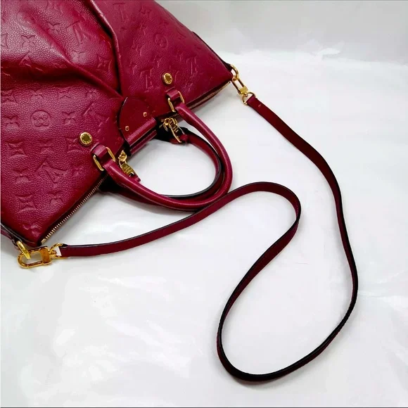 Auth Louis Vuitton LV Shoulder Bag M50638MAZARINE PM Red Monogram Empreinte